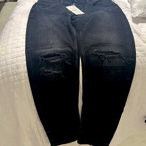 Zara men’s distressed jeans black size us 34 / slim fit - Picture 3 of 13